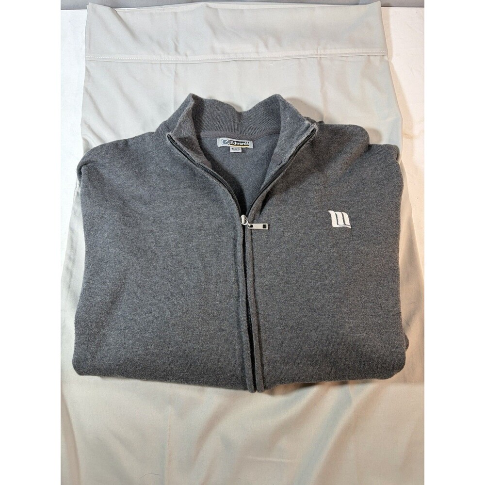 Edward’s Full Zip Gray Sweater LM On Front Which Is Licking Memorial Hospital 3X